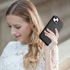 iCarer Leather Apple iPhone 14 Plus genuine leather dėklas telefonui juodos spalvos (compatible with MagSafe)