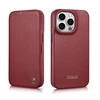 iCarer CE Premium Leather Apple iPhone 14 Pro Magnetic atverčiamas Leather MagSafe dėklas telefonui raudonos spalvos (WMI14220714-RD)