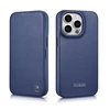 iCarer CE Premium Leather Apple iPhone 14 Pro Magnetic atverčiamas Leather MagSafe dėklas telefonui mėlynos spalvos (WMI14220714-BU)
