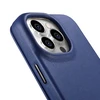 iCarer CE Premium Leather Apple iPhone 14 Pro Magnetic atverčiamas Leather MagSafe dėklas telefonui mėlynos spalvos (WMI14220714-BU)