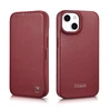 iCarer CE Premium Leather Apple iPhone 14 Plus Magnetic atverčiamas Leather MagSafe dėklas telefonui raudonos spalvos (WMI14220715-RD)