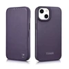 iCarer CE Premium Leather Apple iPhone 14 Plus Magnetic atverčiamas Leather MagSafe Dark dėklas telefonui violetinės spalvos (WMI14220715-DP)