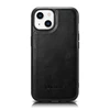 iCarer Leather Oil Wax covered with natural leather Apple iPhone 14 Plus dėklas telefonui juodos spalvos (WMI14220719-BK)