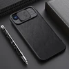 iPhone 15 Pro Nillkin Qin Pro odinis apverčiamas fotoaparato dėklas – rudas