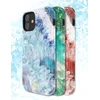 Kingxbar Agate Series dekoruotas spausdintu Agate iPhone 12 mini telefono dėklas raudonos spalvos