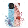 Kingxbar Agate Series dekoruotas spausdintu Agate iPhone 12 mini telefono dėklas raudonos spalvos