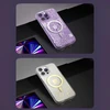 Kingxbar PQY Geek Series magnetic iPhone 14 Plus MagSafe dėklas telefonui sidabrinės spalvos