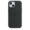 Apple iPhone 15 Silikoninis dėklas with MagSafe - Juodas