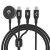Dudao „Apple Watch A72b8 A12Max+ PD 100W 3in1“ įkroviklio laidas: USB-C „Lightning“ 1,2 m – juodos spalvos