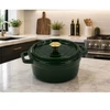 Asi Collection Maku Čuguna sautējamais katls apaļš ar vāku 3 6L / 24cm zaļš
