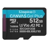 „Kingston Technology“ 512 GB „Micro SDXC Canvas Go Plus Gen4 200R A2 U3“ atminties kortelė be ADP