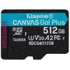 Kingston memory card 512GB Micro SDXC Canvas Go Plus Gen4 200MB/s A2 U3 V30 + adapter