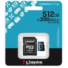 Kingston memory card 512GB Micro SDXC Canvas Go Plus Gen4 200MB/s A2 U3 V30 + adapter