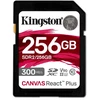 Atminties kortelė Kingston Technologija 256GB Canvas React Plus SDXC UHS-II 300R/260W U3 V90, skirta Full HD/4K/8K