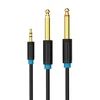 Vention 3.5 mm TRS kištukas iki 2 x 6.35 mm kištukas garso kabelis 1.5 m ventiliacijos BACBG (juodas)