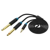Vention 3.5 mm TRS kištukas iki 2 x 6.35 mm kištukas garso kabelis 1.5 m ventiliacijos BACBG (juodas)