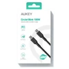 USB Kabelis - Aukey 100W 5A PD 1m, Juodas