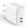 Aukey PA-B4 Baltas kroviklis jungiama į tinklą Omnia GaN 2xUSB C Power Delivery 3.0 65W 6A