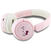 Ant ausų uždedamos ausinės Hello Kitty Face Logo Bluetooth rožinės spalvos