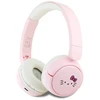 Ant ausų uždedamos ausinės Hello Kitty Face Logo Bluetooth rožinės spalvos