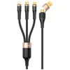 AWEI CL-228 usb-c/lightning/mico 3in2 cable juodos spalvos