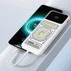AWEI PowerBank su integruotu kabeliu Lightning/USB-C P77K 10000mAh juodos spalvos 22.5W