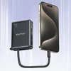 AWEI PowerBank su integruotu kabeliu P87K 10000mAh juodos spalvos 30W