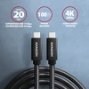 AXAGON BUCM32-CM15AB laidas USB-C <-> USB-C 3.2 Gen 2, 1.5m, PD 100W, 5A, 4K HD, ALU, pintas, Juodas