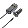 Baseus BackseatPal L1 110W automobilinis įkroviklis 3 x USB-A + 3 x USB-C su 1.5m Extension Kabelis - juodos spalvos