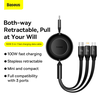 USB laidas Baseus Bright Mirror 2 Type-C į MicroUSB/Type-C/Lightning 3.5A 1.1m juodas CAMJ010201