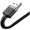 Baseus Cafule CALKLF-BG1 duomenų perdavimo ir įkrovimo kabelis | USB-A į Lightning | 12 W | 1 m | pilka, juoda