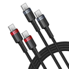 Kabelis Baseus Cafule USB-C į USB-C 100W, 1m, 2 vnt (raudona juoda, pilka juoda)