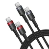 Kabelis Baseus Cafule USB-C į USB-C 100W, 1m, 2 vnt (raudona juoda, pilka juoda)
