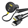 Baseus Circular 60W USB-A + USB-C automobilinis įkroviklis su Built-in Lightning + USB-C Kabelis 1.4m - juodos spalvos
