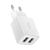 „Baseus“ kompaktiškas greitas įkroviklis, 2x USB, 10,5 W (baltas)
