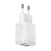 „Baseus“ kompaktiškas greitas įkroviklis, 2x USB, 10,5 W (baltas)