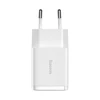 „Baseus“ kompaktiškas greitas įkroviklis, 2x USB, 10,5 W (baltas)