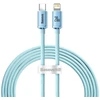 USB-C laidas prie „iP Baseus Crystal Shine“, 20W, 2m (mėlyna)