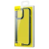 Baseus Crystal Phone Case kietas dėklas, skirtas iPhone 13 Pro su TPU rėmeliu mėlynu (ARJT000703)