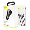 Baseus automobilinis įkroviklis 24W su 3-in-1 USB kabeliu 1.2m