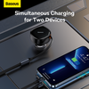 Baseus Enjoyment automobilinis įkroviklis su kabeliu USB-C + Lightning 3A 30W - juodas