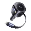 Baseus Enjoyment Max automobilinis įkroviklis with USB-C+Lightning cables 60W juodos spalvos