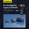 Automobilinis įkroviklis Baseus Enjoyment Pro su žaibo laidu + USB-C , 55 W (juodas)