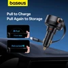 Automobilinis įkroviklis Baseus Enjoyment Pro su žaibo laidu + USB-C , 55 W (juodas)