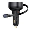 Automobilinis įkroviklis Baseus Enjoyment Pro su žaibo laidu + USB-C , 55 W (juodas)