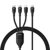 Baseus Flash Series 3 3in1 kabelis 100W USB-C - USB-C+USB-C+ Lightning 1.5m + 3 x 0.25 m - juodos spalvos