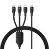 Baseus Flash Series 3 3in1 kabelis 100W USB-C - USB-C+USB-C+ Lightning 1.5m + 3 x 0.25 m - juodos spalvos