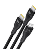 Baseus Flash Series 3 3in1 kabelis 100W USB-C - USB-C+USB-C+ Lightning 1.5m + 3 x 0.25 m - juodos spalvos