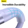 Baseus Flash Series 2 trys viename kabelis USB-C + mikro USB + Lightning violetinis 100 W, 1.5 m