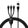 Baseus Flash Series 2 3in1 USB laidas USB-C + micro USB + Lightning 100W 1,2m – Juodas